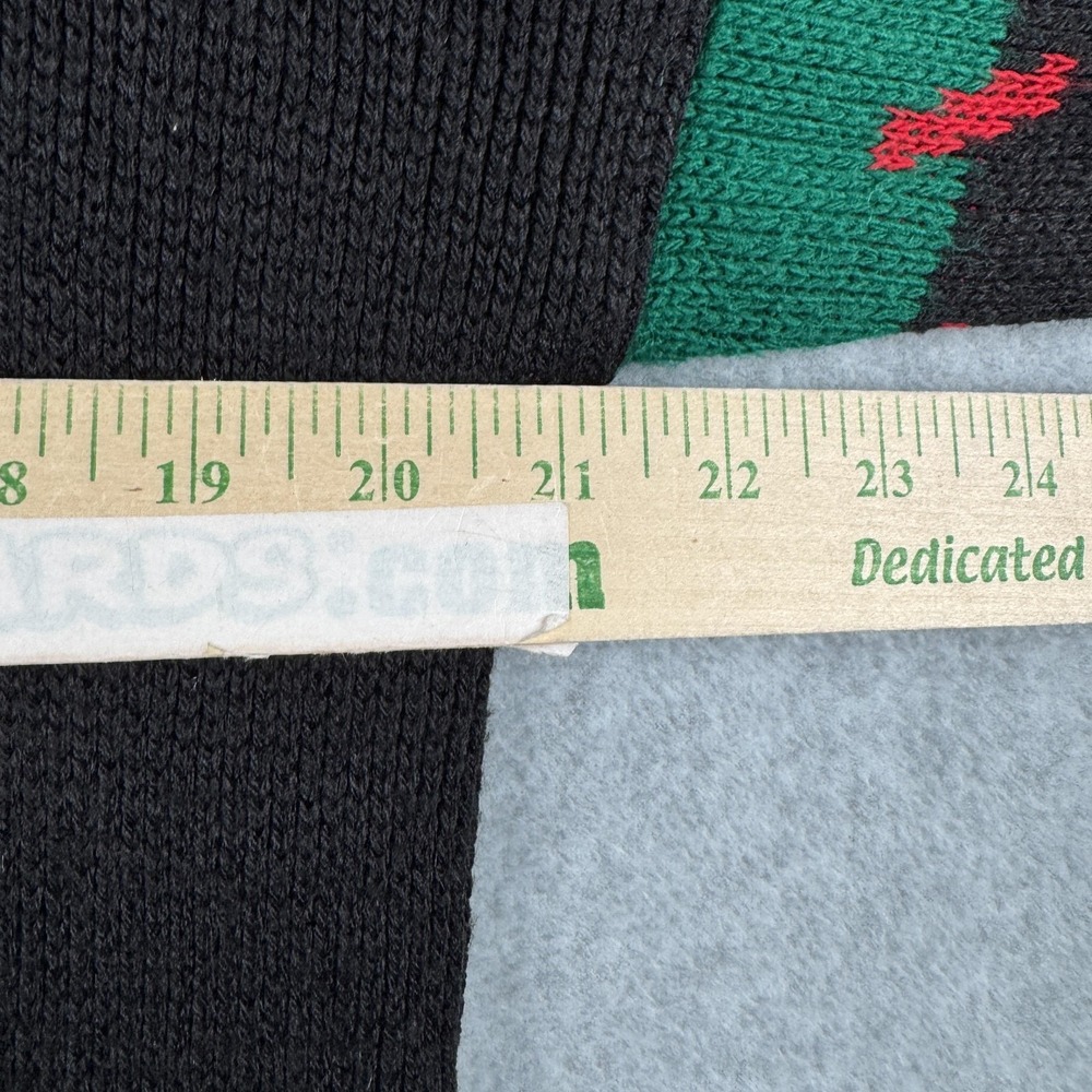 Holiday Time Sweater Womens Medium Red Green Christmas Patchwork Glitter Knit - Picture 7 of 8